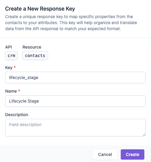 Custom Field mapping - Create new field