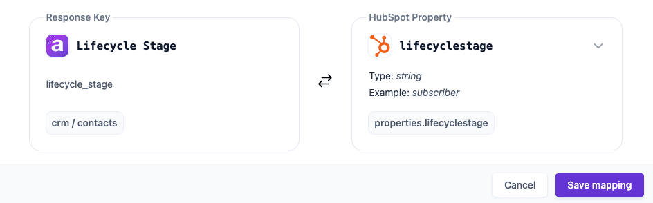 Custom Field mapping - Save the configured mapping