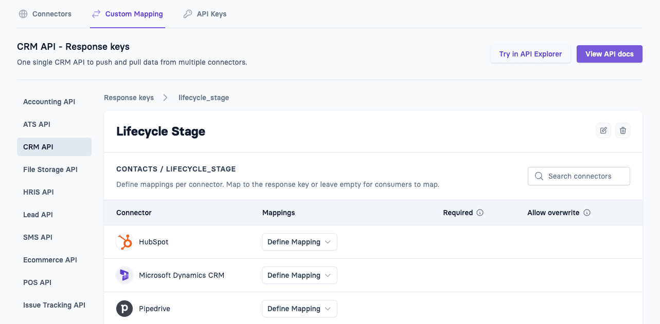 Custom Field mapping - Select integration