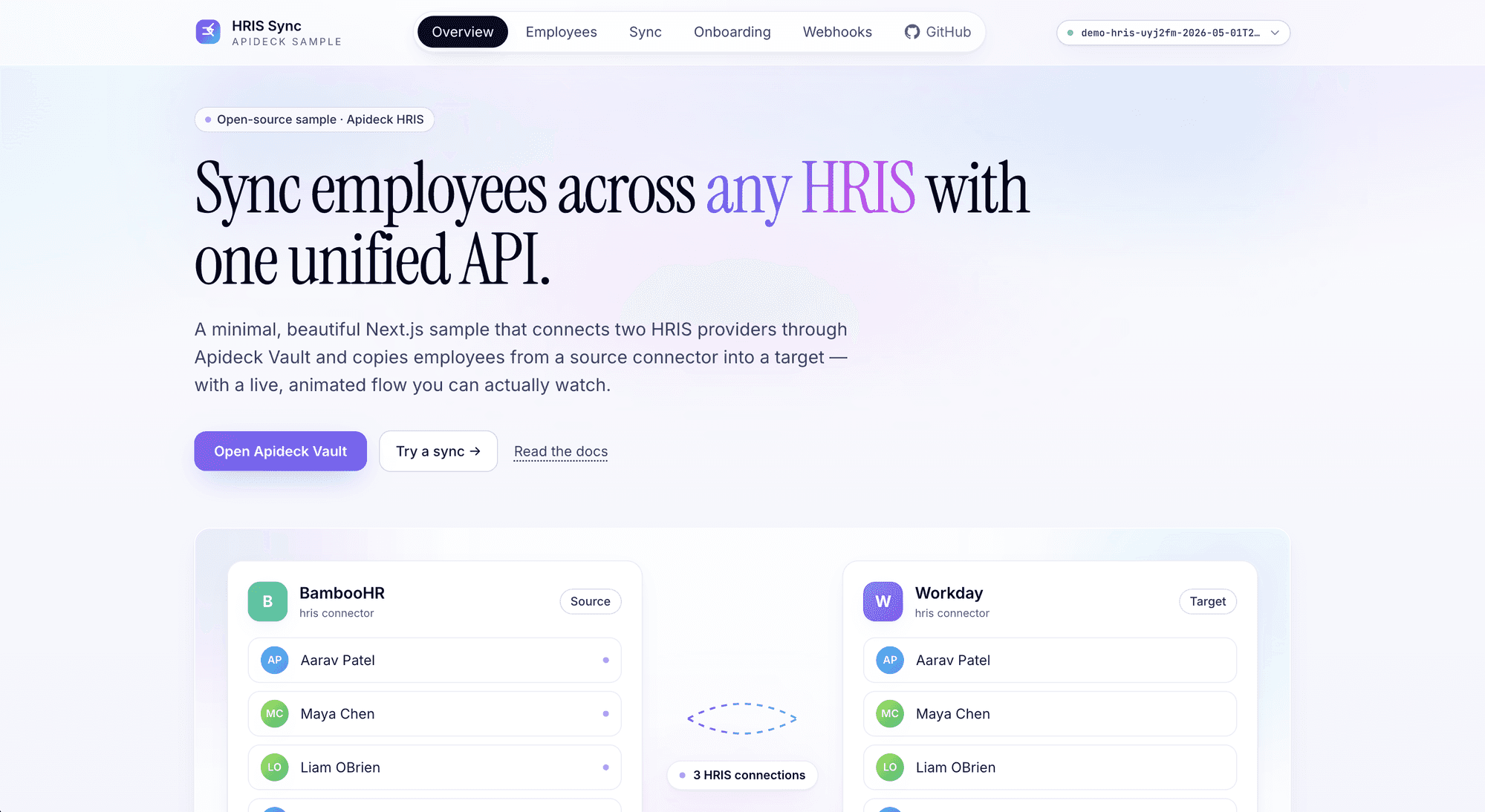 Sync employees from any HRIS with the unified HRIS API - Apideck