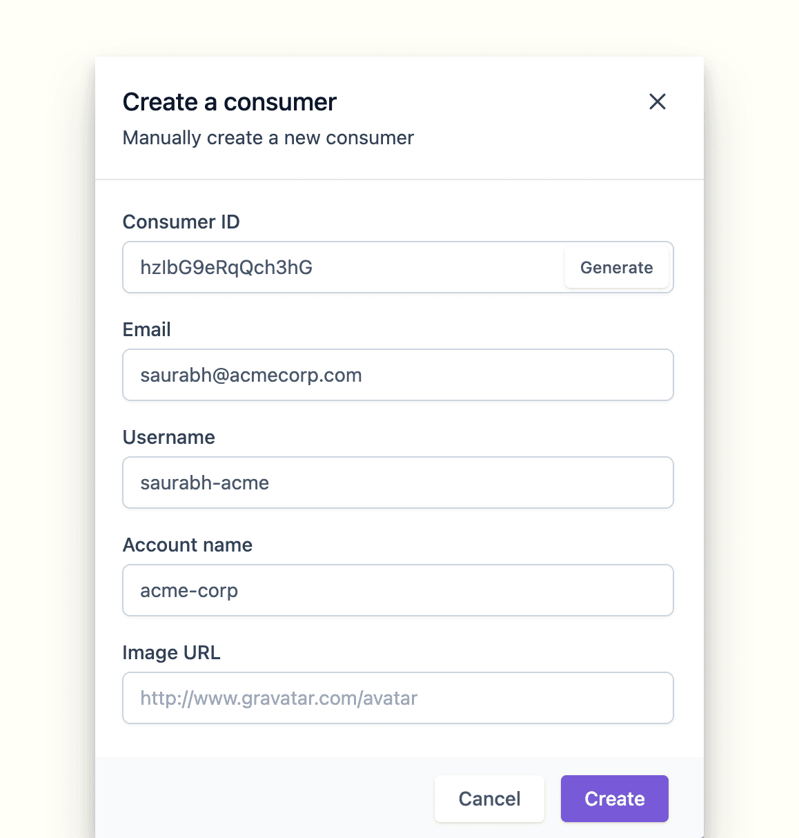 Creating a consumer from the Apideck dashboard